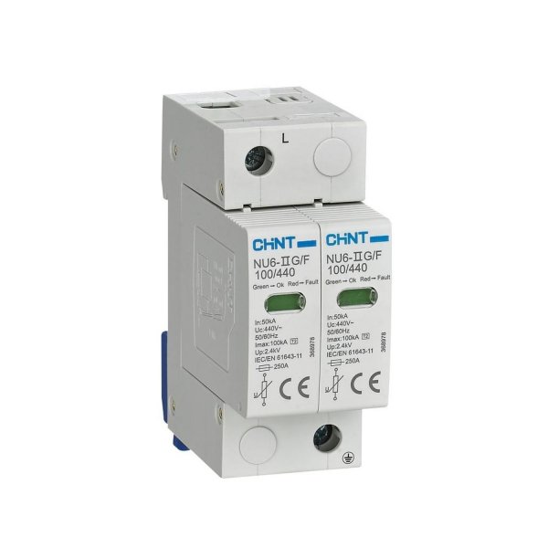 Устройство защиты от перенапряжений NU6-IG 40kA/440V 2P(R) Chint 252526