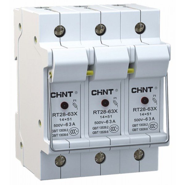 Тримач запобіжників NRT28-32 3P до 32А 10х38мм Chint 520467