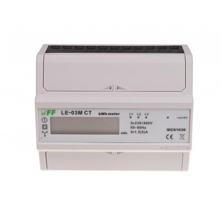 Счетчик электроэнергии трехфазный LE-03M-CT c MODBUS RTU, RS-485, (ЛЕ-03М СТ) F&F