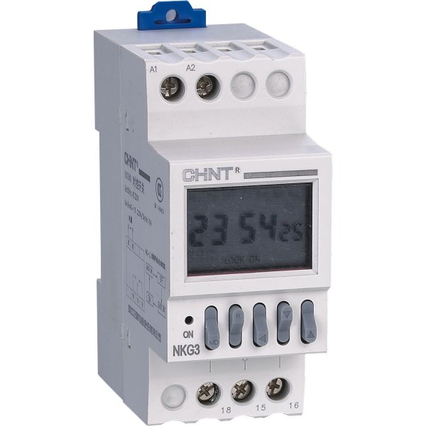 Таймер електронний NKG3 16-ON 16-OFF AC220V 1хв.-24год. Chint 310024