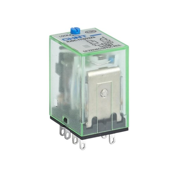 Реле проміжне із кнопкою тест NJDC-17(D)/3ZS PLU DC24V 5A, 3 групи кон-тів Chint 651140