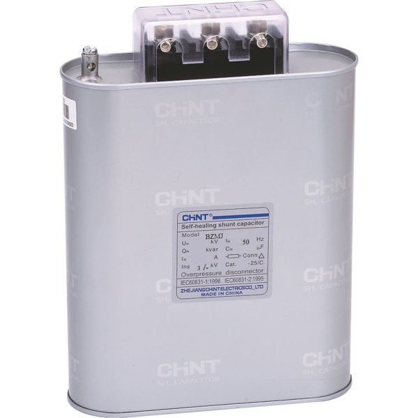 Трехфазный конденсатор BZMJ 0,45-3-3 АС450 В, 3 кВАр Chint 516364