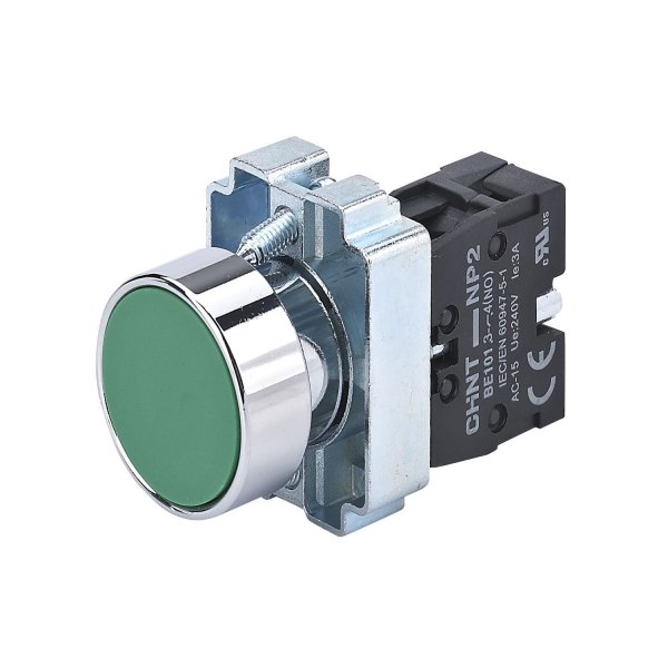Кнопка NP2-BA31 без підсвітки зелена 1NO IP40 Chint 573956