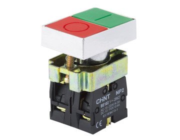 Кнопка NP2-BL8325 1NO+1NC Червона+Зелена Chint 574003