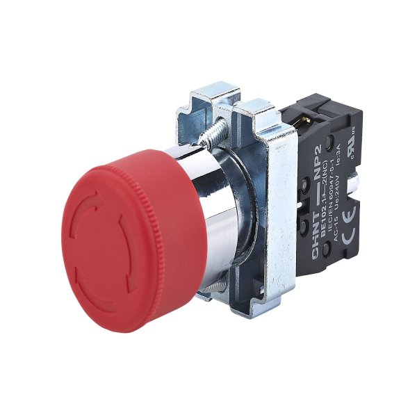 Кнопка "Грибок" d30мм із фіксацією NP2-BS442 без підсвітки червона 1NC IP40 Chint 574012