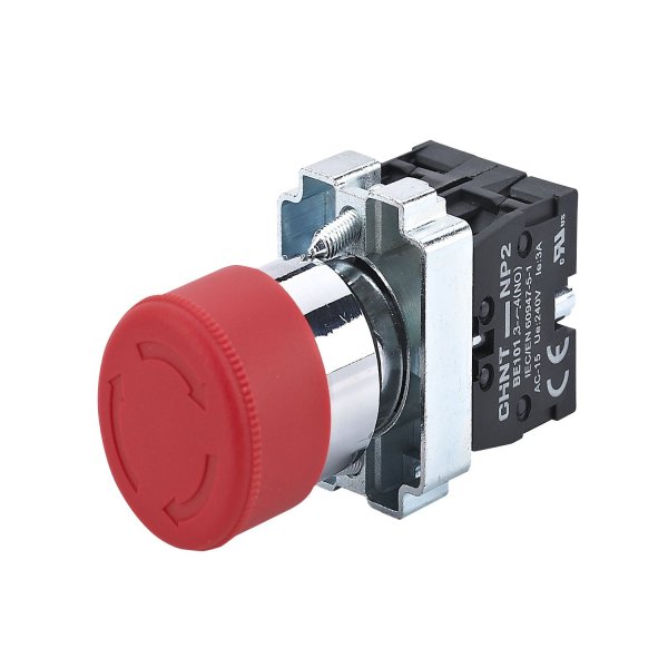 Кнопка "Грибок" d40мм із фіксацією NP2-BS545 без підсвітки червона 1NO+1NC IP40 Chint 574016