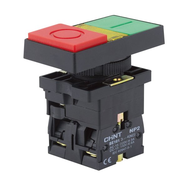 Кнопка двойная пластиковая NP2-EW8465 1NO+1NC AC/DC 220/230В(LED) IP40 Chint 575344