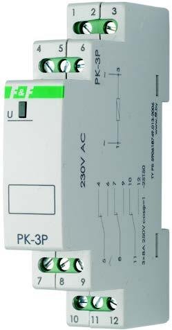 Електромагнітне реле PK-3P 12B/24B/48B/110B/220B F&F