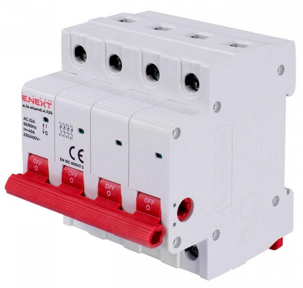 Выключатель нагрузки на DIN-рейку e.is.stand.4.125, 4р, 125А s082012