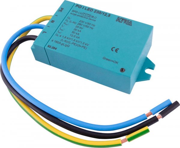 ПЗІП e.PO II LED 230V/30kA клас II+III, 1 полюс + N-PE, для LED освітлення 92.203