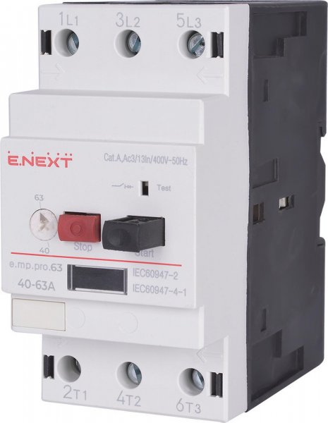 Автоматичний вимикач захисту двигуна e.mp.pro.63, 40-63А p004010