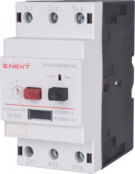 Автоматический выключатель защиты двигателя e.mp.pro.80, 63-80А p004011
