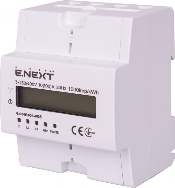 Лічильник трифазний e.control.w05 10(100)А електронний клас 1.0 (некомер) i0310032