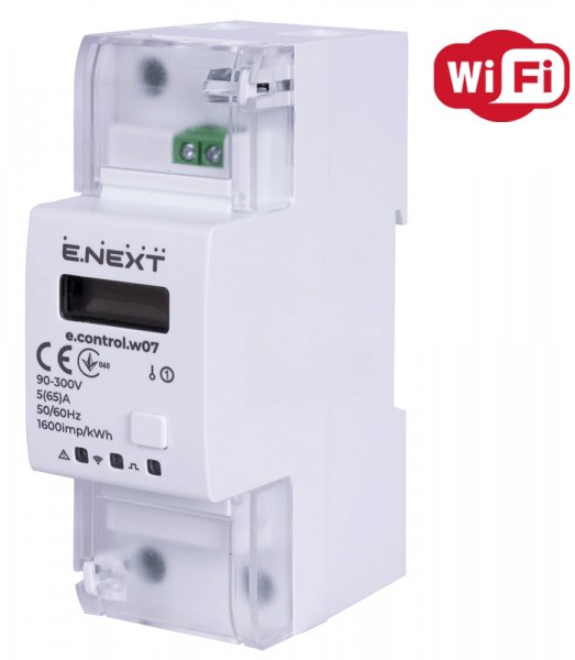 Счётчик однофазный e.control.w07 5(65)А электронный класс 1.0 (некомерческий) многофункциональный i0310037