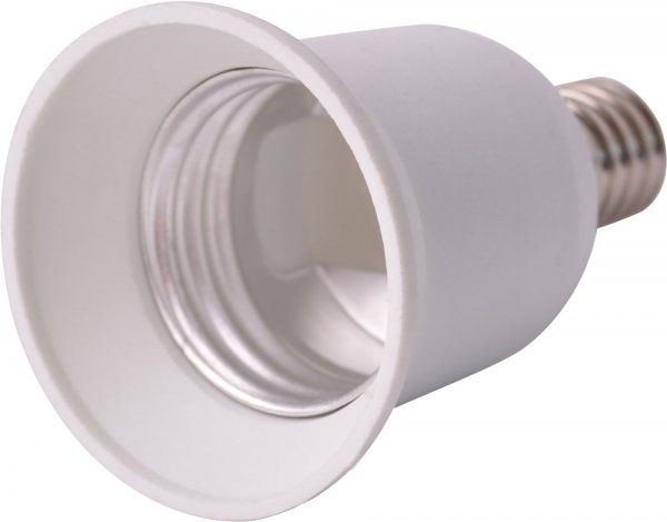 Переходник e.lamp adapter.E14/E27.white, с патрона E14 на E27, пластиковый s9100022