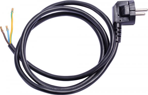 Шнур с вилкой e.wire.plug.black.1,5, 3×1,5, 1,2 м, черный l020014