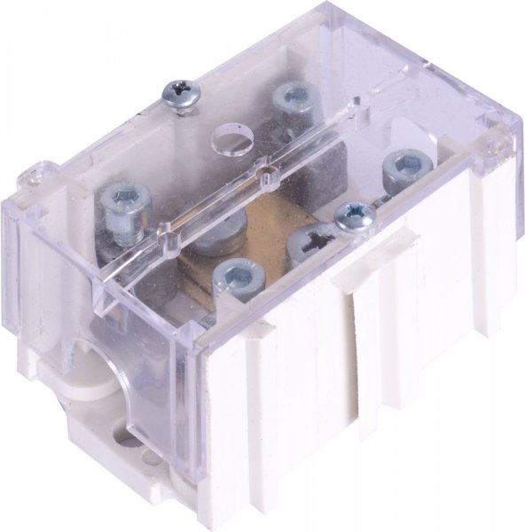 Клемна колодка прохідна e.tc.main.brass.35k, 1х35 мм.кв./4х6 мм.кв.,латунний контакт, з кришкою p0820002