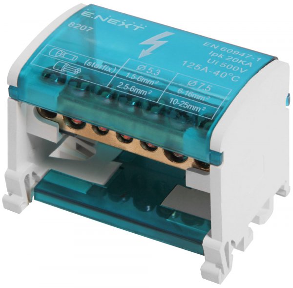 Шина нульова e.cbs.pro.2.7 в корпусі на DIN-рейку p0650001