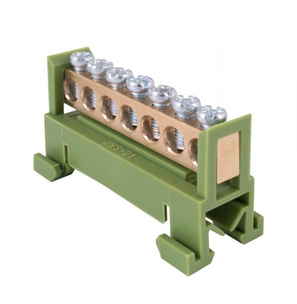 Шина нульова e.bs.stand.1.7.green 7 отв., зелений s025006