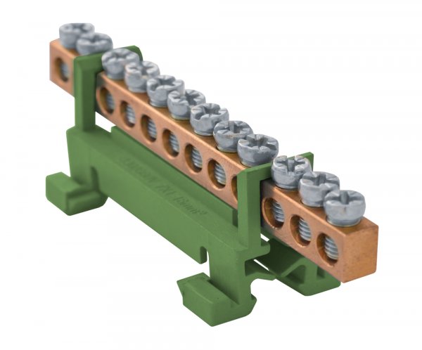 Нулевая шина e.bs.stand.1.12.green 12 отв., зеленый s025008