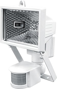Светильник e.halogen.move.150.white 150Вт, белый прожектор с датчиком движения l003009