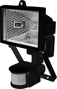 Светильник e.halogen.move.150.black 150Вт, черный прожектор с датчиком движения l003010