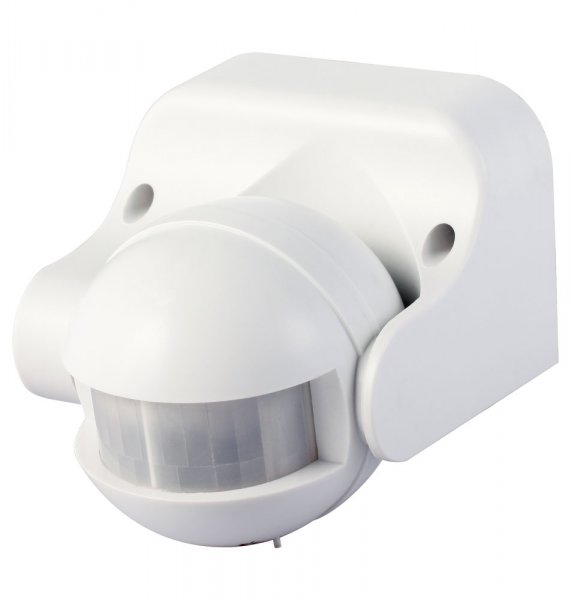 Датчик движения инфракрасный e.sensor.pir.09.white(белый), 180°, IP44 s061002