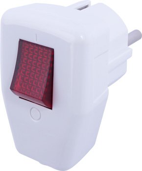 Вилка побутова e.plug.angle.009.16,з з/к, 16А, кутова, біла, з вимикачем s9100048