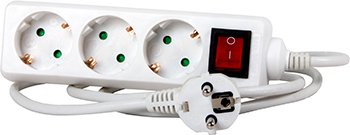 Удлинитель e.es.3.3.z.s.b, 3 гнезда, 3м, с з/к, с выключателем, baby protect s042007