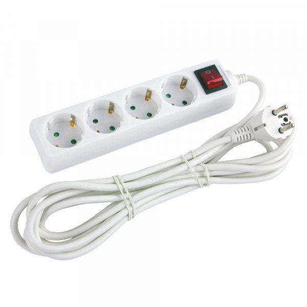 Удлинитель e.es.4.5.z.s.b, 4 гнезда, 5м, с з/к, с выключателем, baby protect s042014
