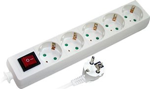Удлинитель e.es.5.3.z.s.b, 5 гнезд, 3м, с з/к, с выключателем, baby protect s042019
