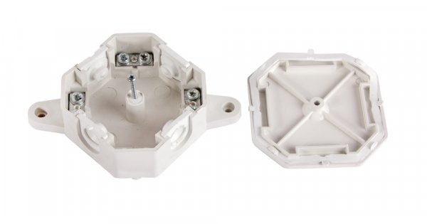 Коробка розподільча e.db.stand.r2.85x85x35K з клемником, 85х85х35 мм, IP 44, Р 2, зовнішня s027036