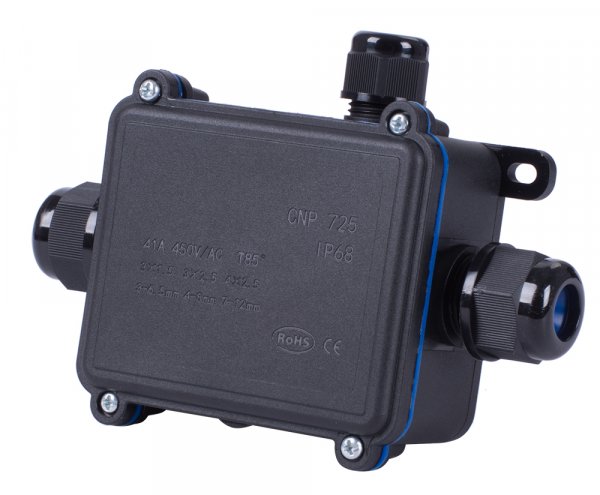 Коробка распределительная e.wdb.cnp725.3t с клеммником, 138х98х42 мм, IP68 s071003