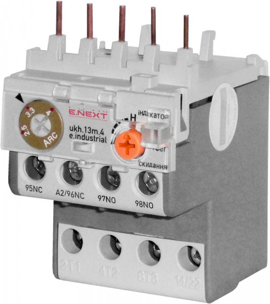Теплове реле e.industrial.ukh.13M.4.6, номін. струм 13А, діап. регул. 4-6 А, малогабаритне i0110015