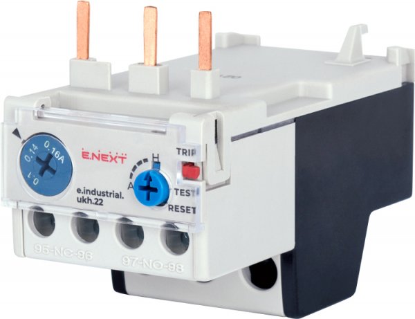 Тепловое реле e.industrial.ukh.22.0,16, номин. ток 22А, диап. регул. 0,1-0,16А i0110023