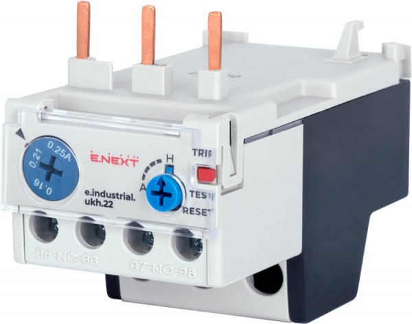 Тепловое реле e.industrial.ukh.22.0,25, номин. ток 22А, диап. регул. 0,16-0,25А i0110024