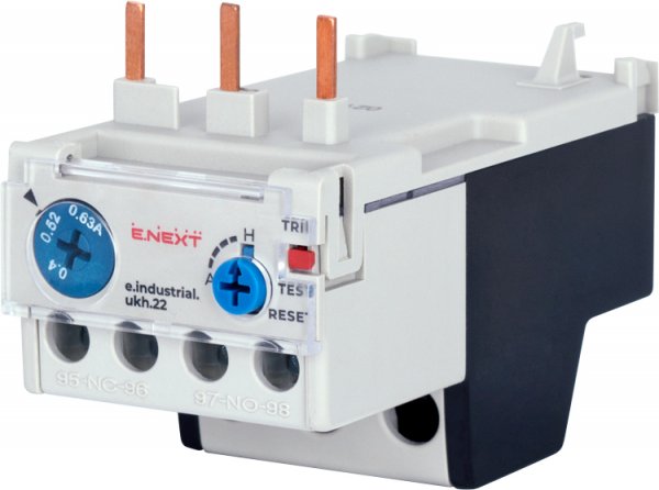 Теплове реле e.industrial.ukh.22.0,63 номін. струм 22А, діап. регул. 0,4-0,63 А i0110026