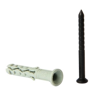 Дюбель e.metiz.dowel.92.U1.06.40рр.glass, зі склонаповненим цвяхом М6х40 поліпропілен, потай 100 шт m0060037