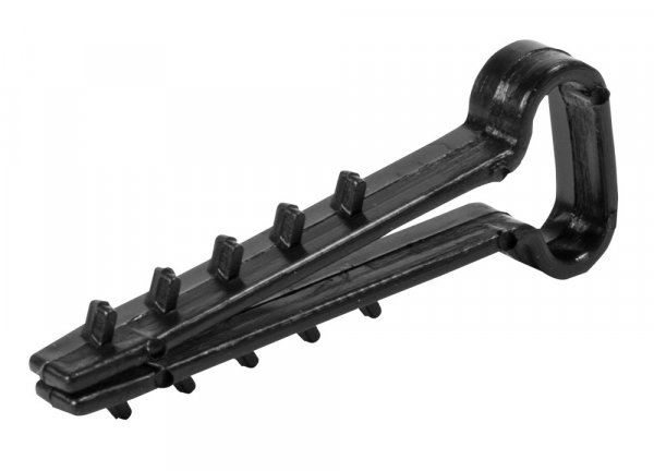 Дюбель - ялинка 14 mm для плоского проводу e.metiz.dowel.flat.fir.black.14, чорний 100 шт. m0080037