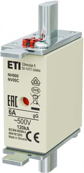 Предохранитель NH-000/gG 6A 500V KOMBI ETI 4181203