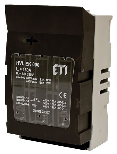Разъединитель HVL EK 000 3P 100A (Клеммы M8-M8) ETI 1701000