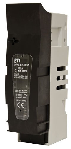 Роз'єднувач HVL EK 00 1P 160A (Клеми M8-M8) ETI 1701410