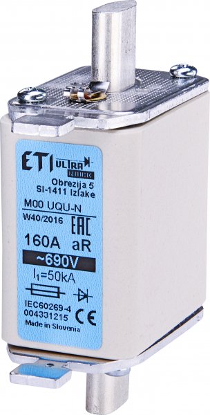 Запобіжник M00UQU-N/100A/690V gR (50kA) ETI 4331212