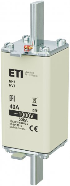 Предохранитель NH-1/gG 40A 1000V AC ETI 4113710