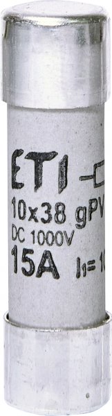 Запобіжник CH 10x38 gPV 15A 1000V (10kA) DC ETI 2625112