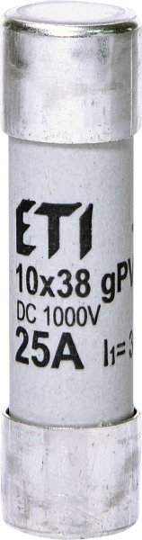Запобіжник CH 10x38 gPV 25A 1000V (30kA) DC ETI 2625139