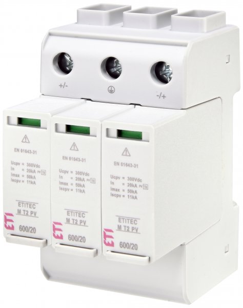 Ограничитель перенапряжения ETITEC M T2 PV 600/20 Y (для PV систем) ETI 2440735