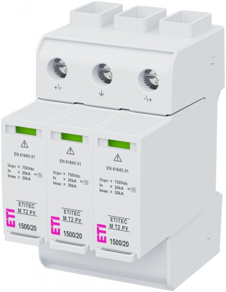 Ограничитель перенапряжения ETITEC M T2 PV 1500/20 Y (для PV систем) ETI 2440517