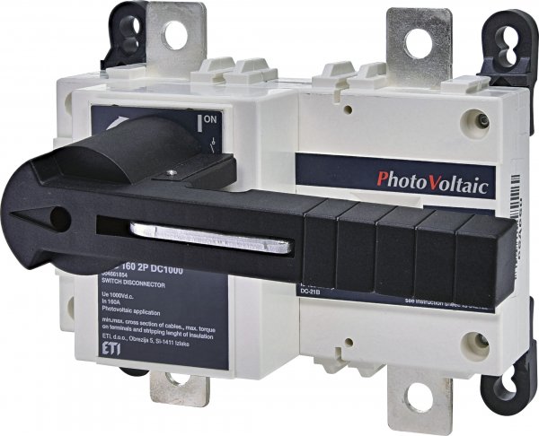 Вимикач навантаження LBS 160 2P DC1000 ("1-0", 160A, 1000V DC) ETI 4661854