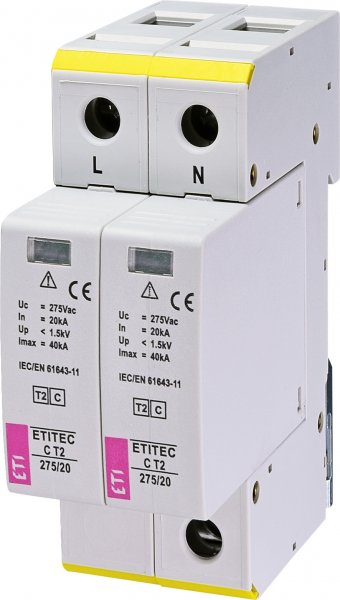 Ограничитель перенапряжения ETITEC C T2 275/20 (2+0) 2p ETI 2440397